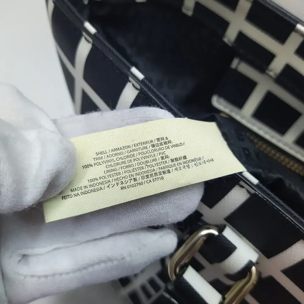 Kate Spade Dally Laurel Way Black White Double Handle Zipper Tote Bag